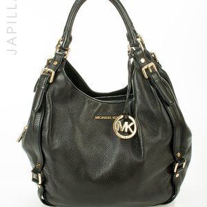 Michael Kors pebbled black leather shoulder bag